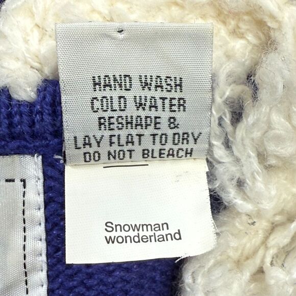 VTG Storybook Knits Snowman Wonderland Christmas Sweater Women's Small Cardigan - Picture 15 of 15